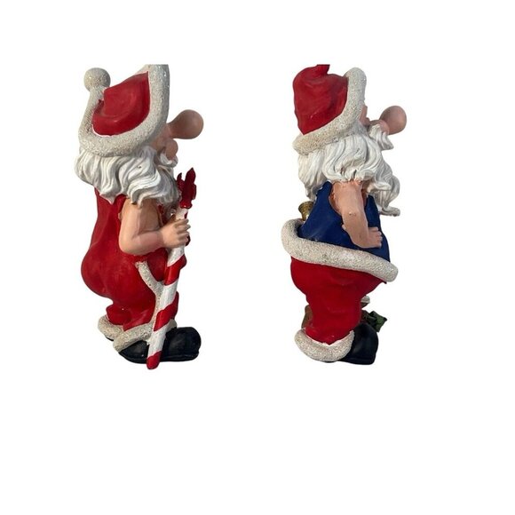 vintage lot of 2 whimsy ceramic santa figurines 9'' super cute - Picture 7 of 13